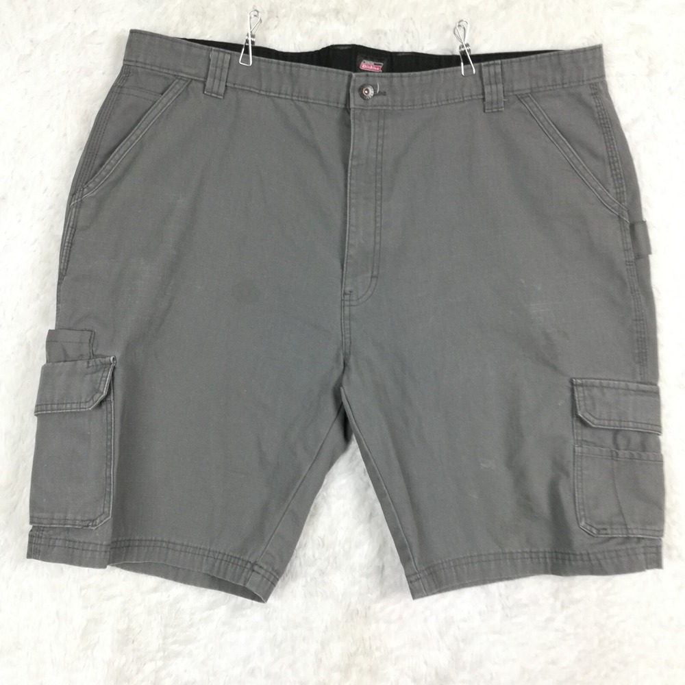 Dickies Mens Cargo Shorts Utility Gray Canvas Flap Pockets Outdoor Workwear 44